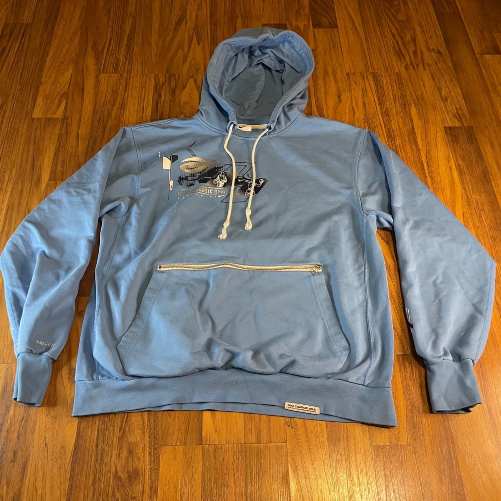 Nike Basketball Hoodie Mens Large Tall Blue Dri-FIT Graphic Pullover Sweatshirt